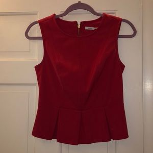 Urban Outfitters Red Peplum Top with Zipper Back